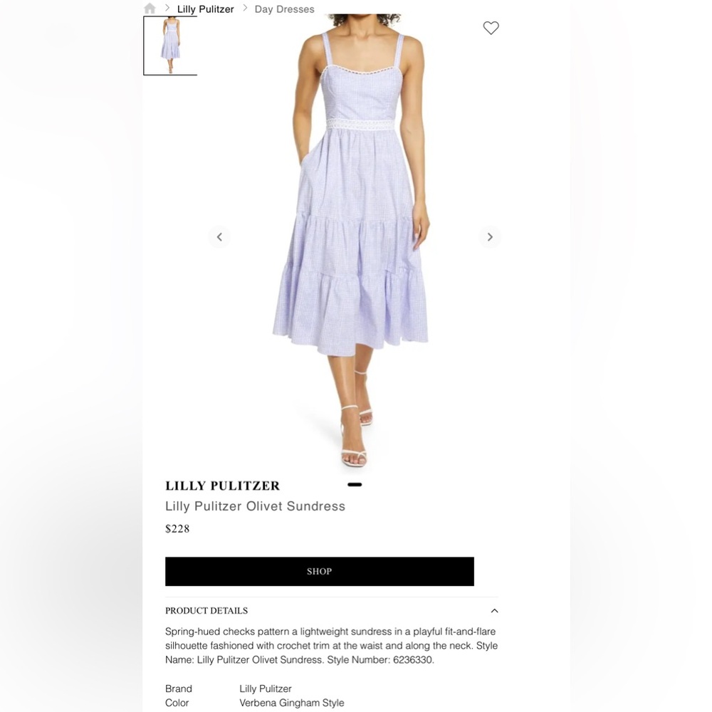 Lilly Pulitzer Olivet Midi Gingham Verbena sundressss